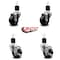 Service Caster 3'' Phenolic Wheel Swivel 1-7/8'' Expand Stem Caster Set 2 Brakes, 4PK SCC-EX20S314-PHS-2-TLB-2-178 - alternate 2